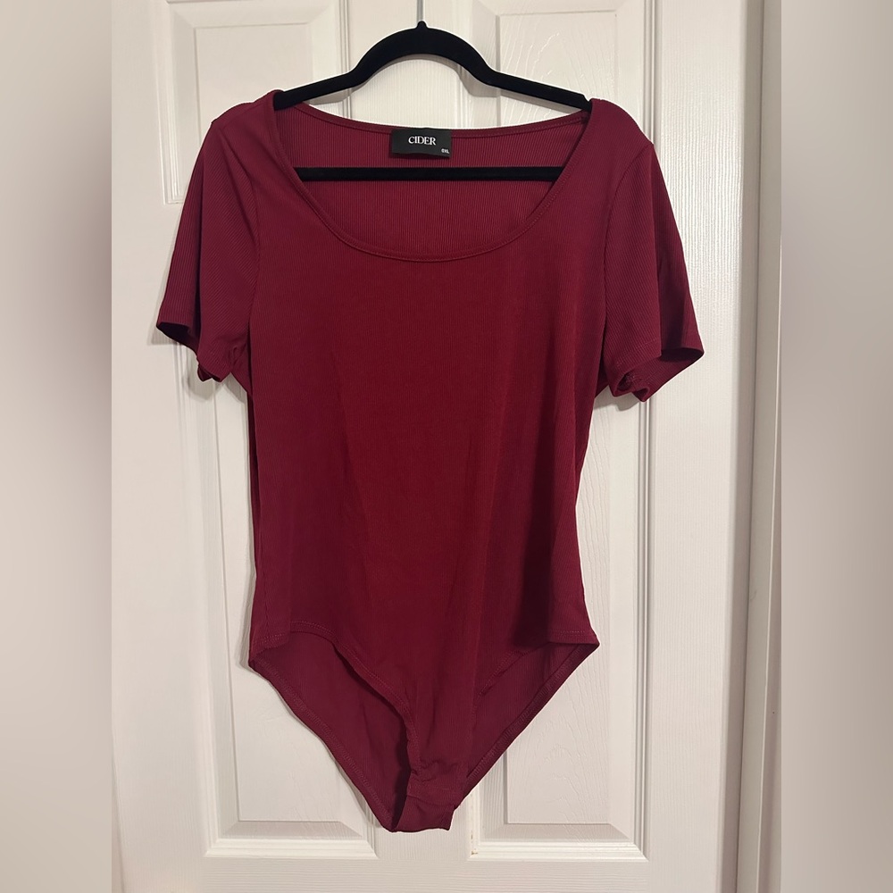 Cider Deep Red Short Sleeve Bodysuit